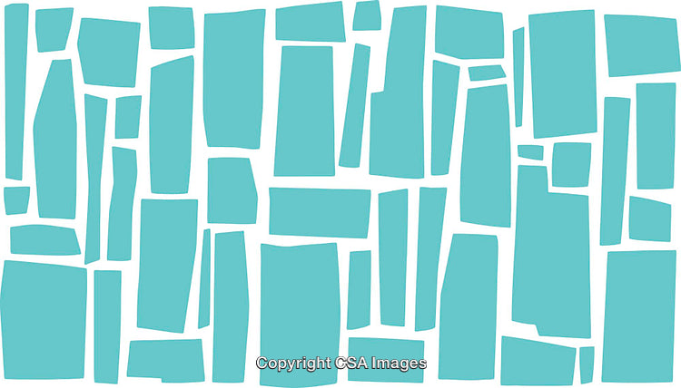 Abstract Geometric Blue Pattern with Unique Rectangular Shapes and White Background