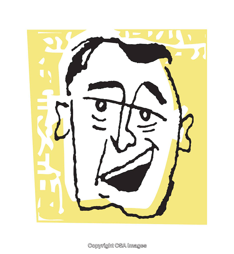 Abstract Color Illustration of a Face in a Minimalist Expressionist Style
