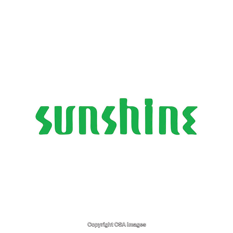 Green Minimalistic Sunshine Text Design on a White Background
