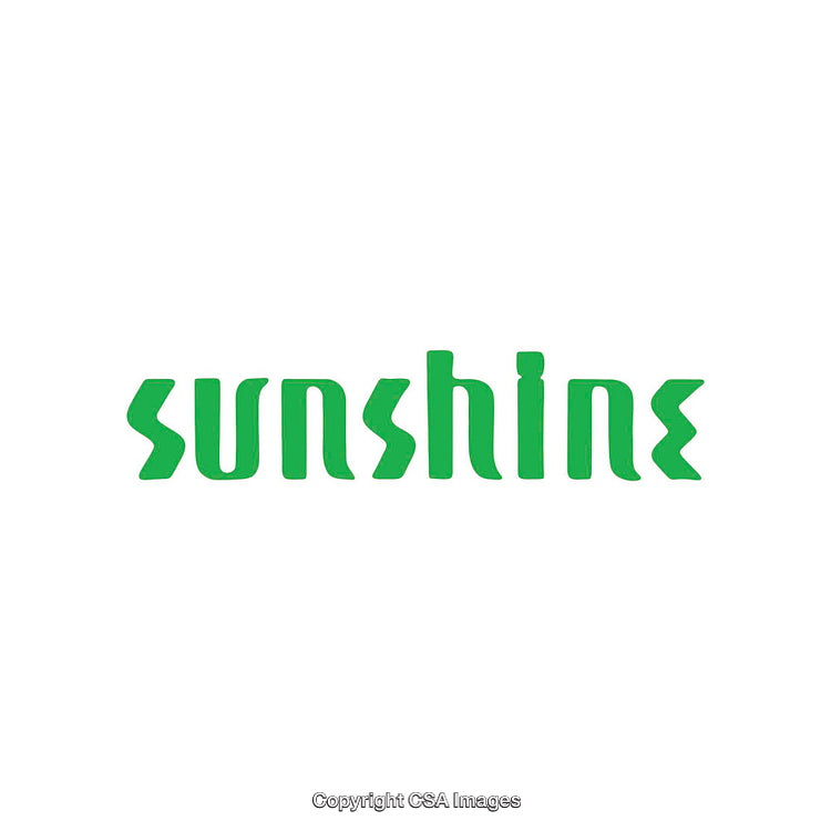 Green Minimalistic Sunshine Text Design on a White Background