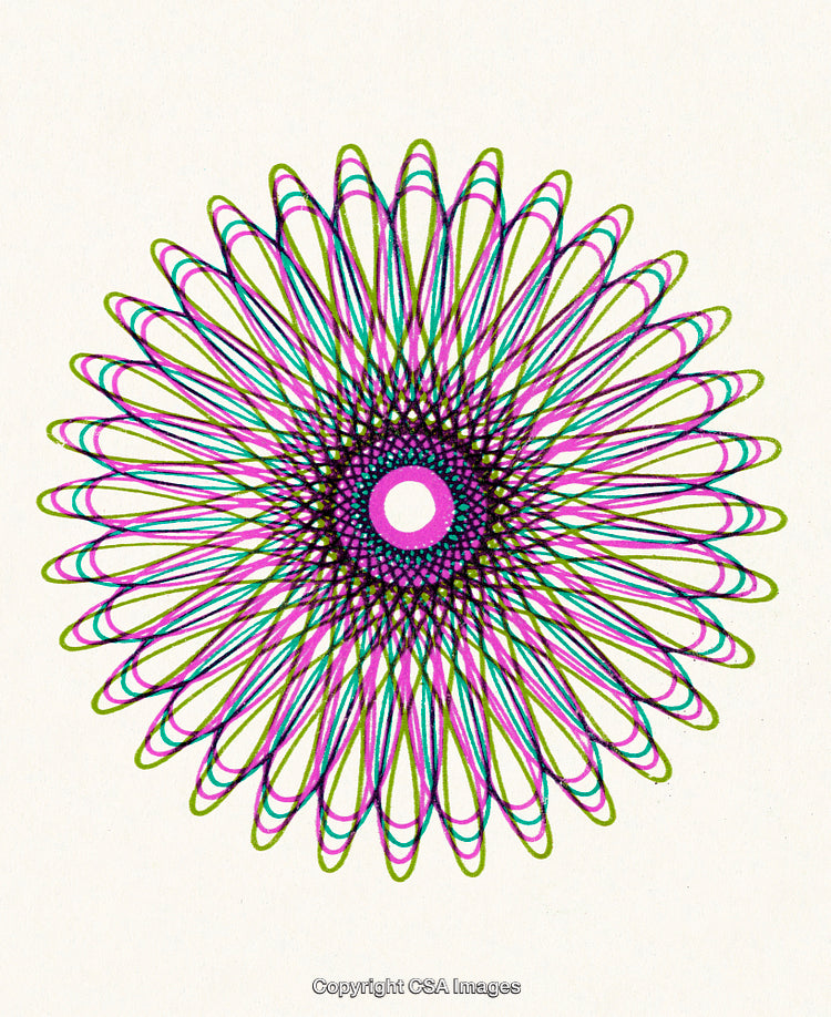 Intricate Geometric Spiral Abstract Artwork in Vibrant Colors