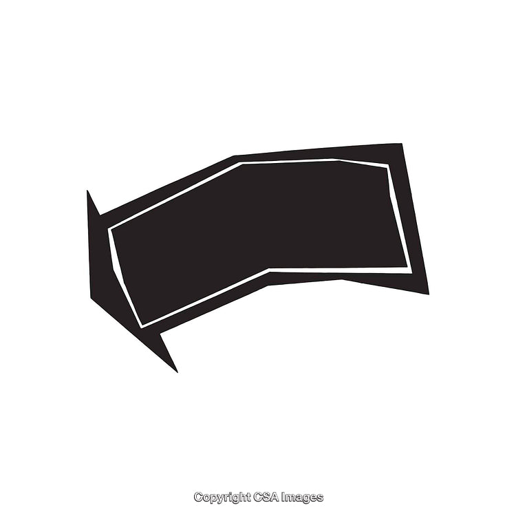 Abstract Black and White Geometric Shape on White Background