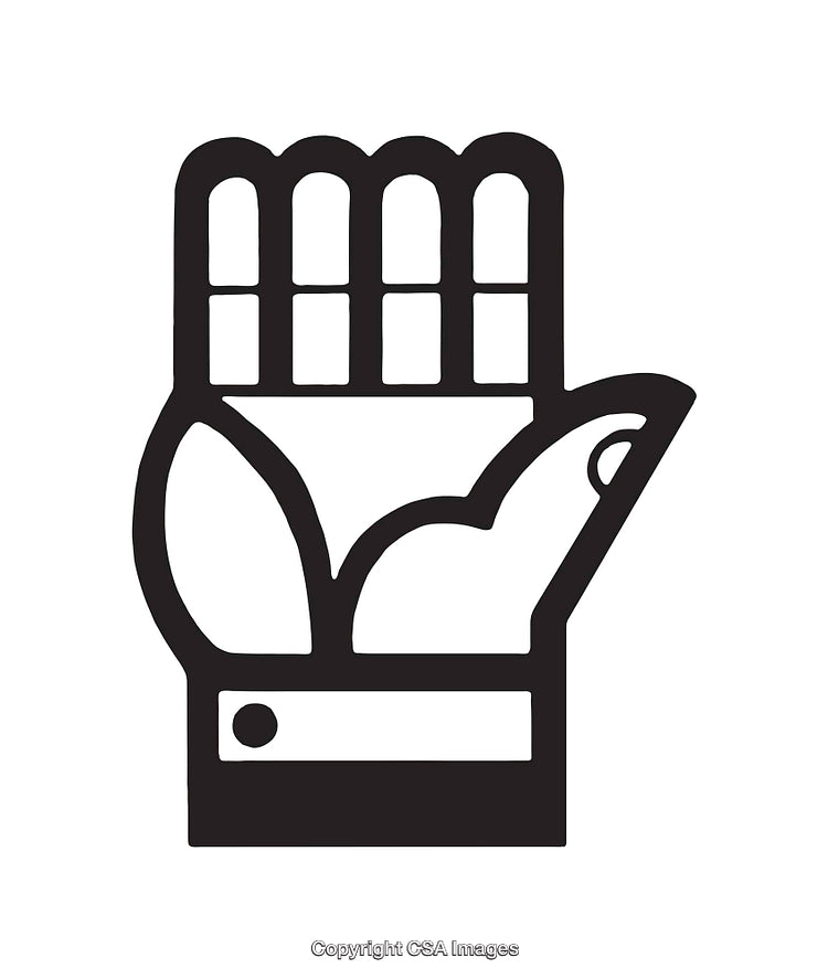 Minimalist Black and White Line Art Illustration of a Hand Symbol