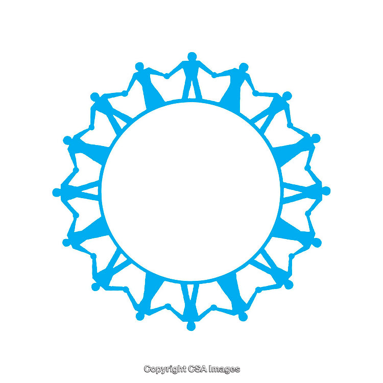 Blue Abstract Circular Design Symbolizing Unity and Connection