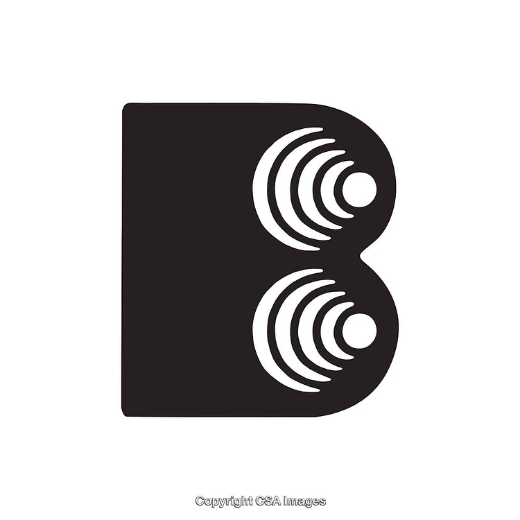 Abstract Black Letter B Design with Sound Wave Motif