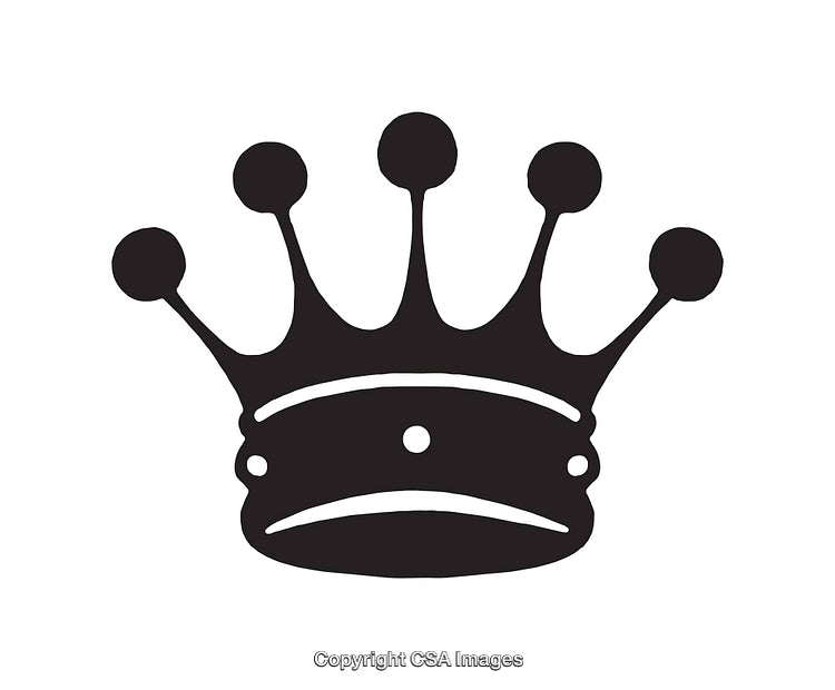 Black and White Crown Icon Illustration for Royalty Concept Designs