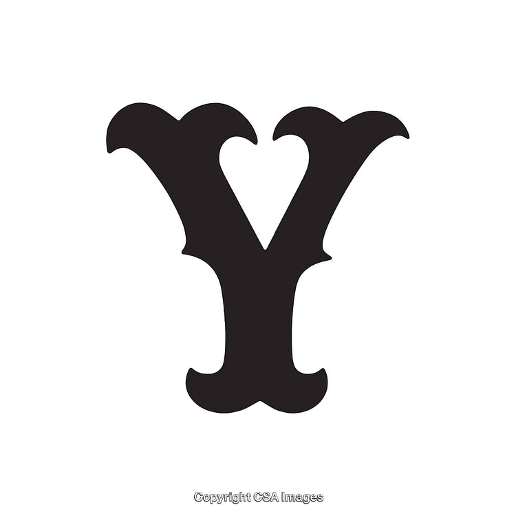Vintage Decorative Letter Y with Ornamental Accents, Bold and Classic Design