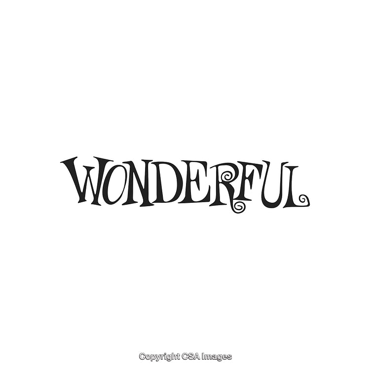 Stylish Typography Featuring the Word 'Wonderful' in a Decorative Font Design