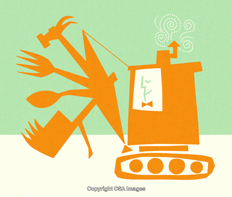 Abstract Illustration of a Multifunctional Robot With Futuristic Design
