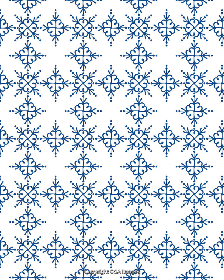 Blue Floral Patterned Background With Symmetric Decorative Design Elements