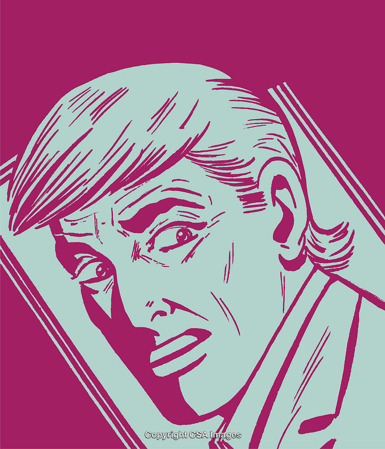 Retro Style Pop Art Illustration of a Surprised Male Character