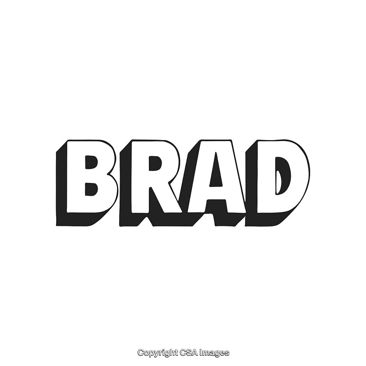 3D Bold Typography Design Featuring the Word 'BRAD' on a Clean Background