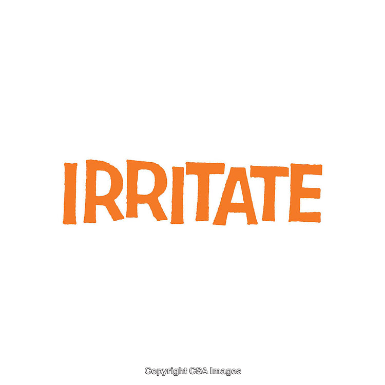 Bold Minimalist Typography Featuring the Word Irritate in Vibrant Orange