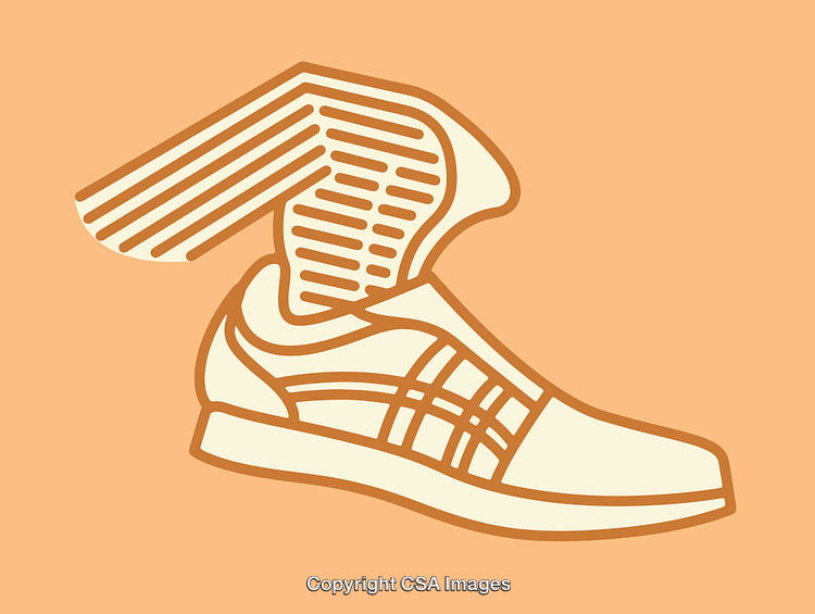 Line Art Illustration of a Sporty Shoe with Dynamic Style