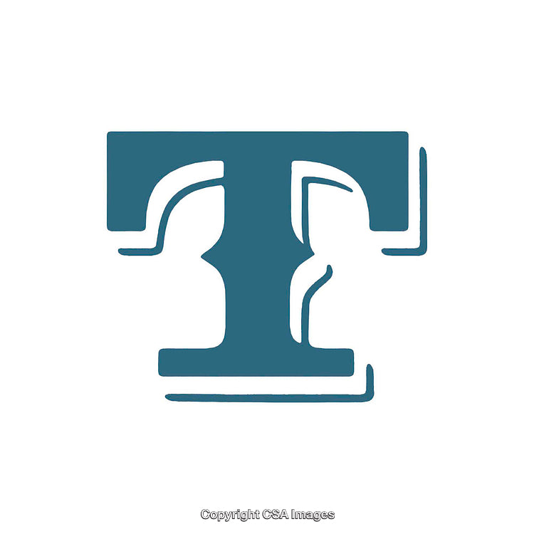 Teal Typography Art Depicting the Letter T With Stylish Design