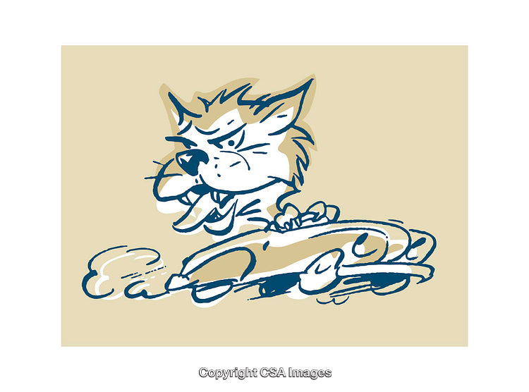Dynamic Illustration of a Fierce Cat Driving a Stylish Car