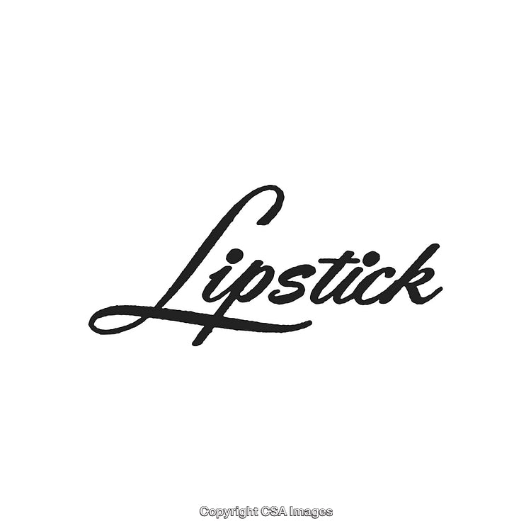 Stylized Handwritten Lipstick Typography on a Clean White Background