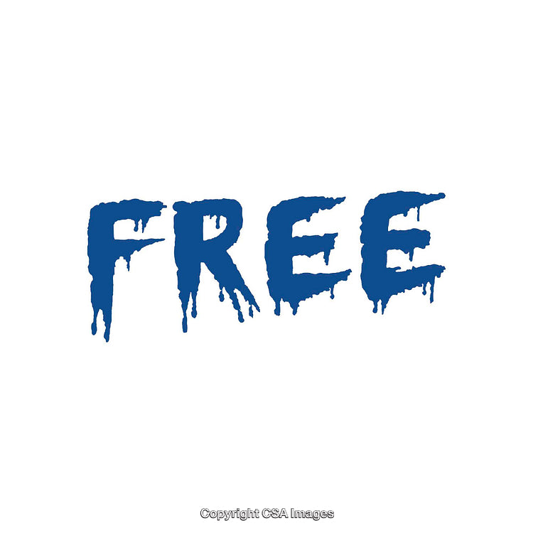 Abstract Blue Dripping Free Text on White Background