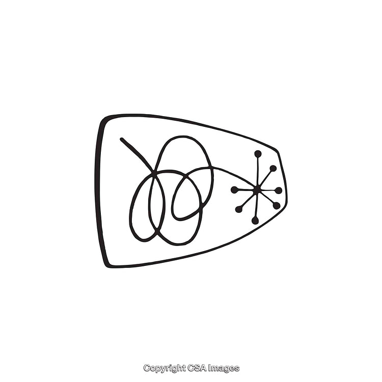 Abstract Black and White Dingbat Shape Design with Minimalistic Aesthetic
