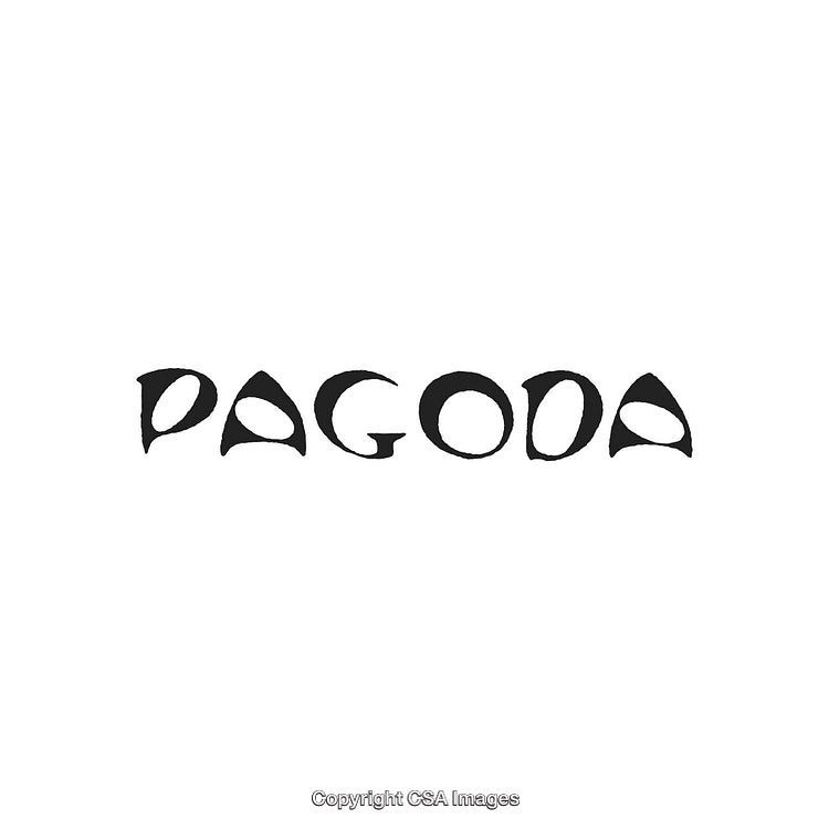 Unique Artistic Logo Design Featuring the Word 'Pagoda' with Creative Lettering