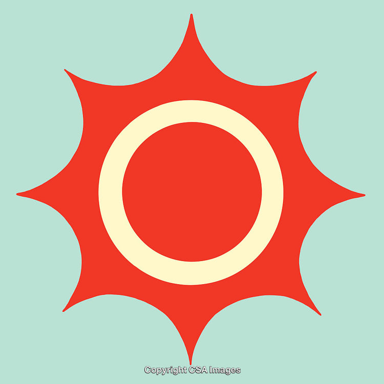 Abstract Art of Red Spiked Circle with Bold Minimalist Design