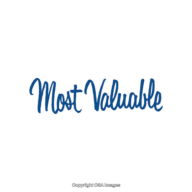 Blue Text Reading 'Most Valuable' on a Clean White Background