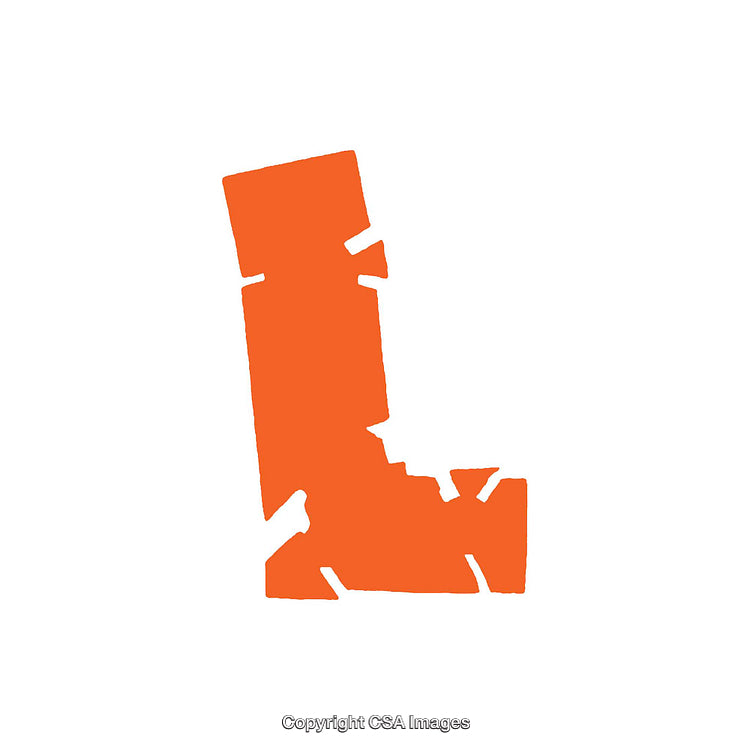 Abstract Orange Letter L Shape with White Background
