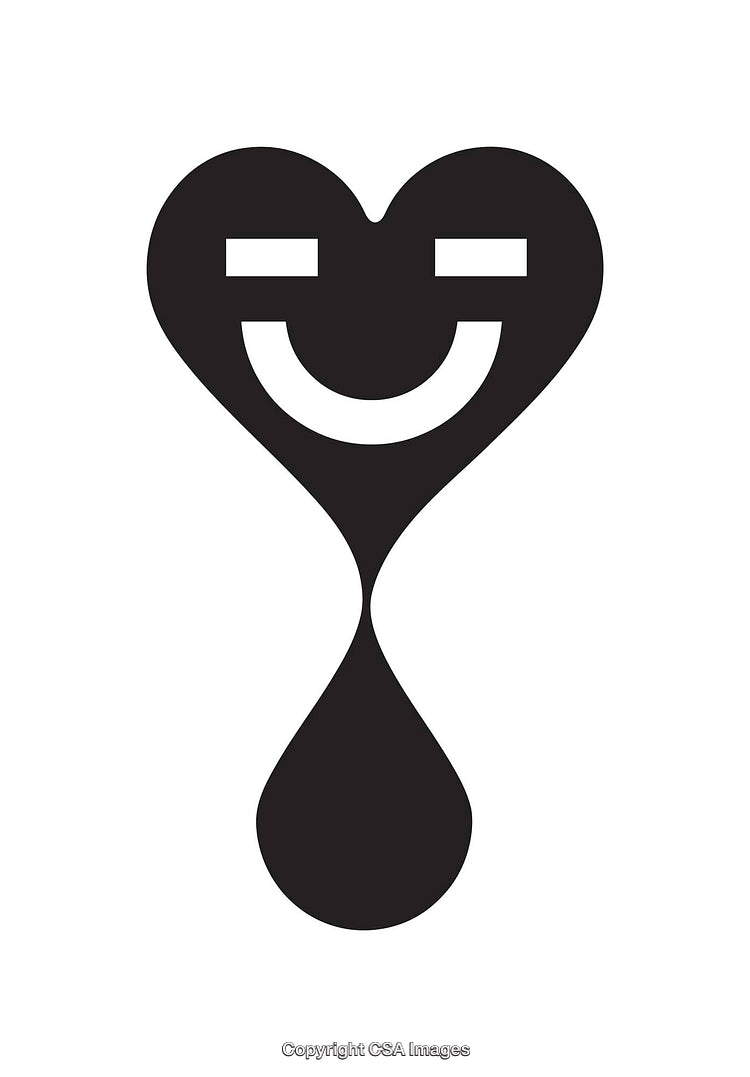 Minimalist Heart Design Featuring a Creative Smiley Face Icon in Black
