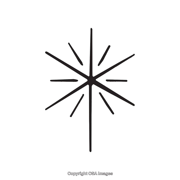 Minimalistic Black and White Eight-Point Star Symbol Design