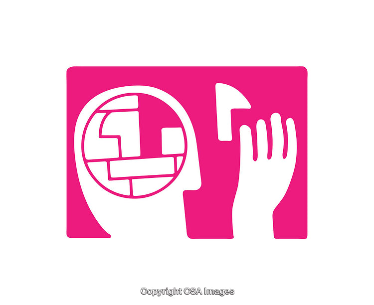 Abstract Concept Icon Representing Mind and Thought Processes in Bold Colors