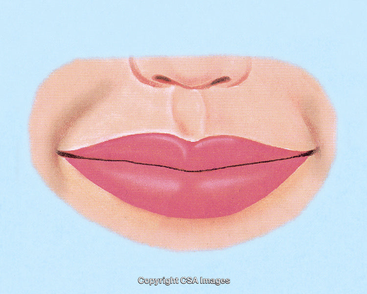Illustration of Human Lips on a Light Blue Background