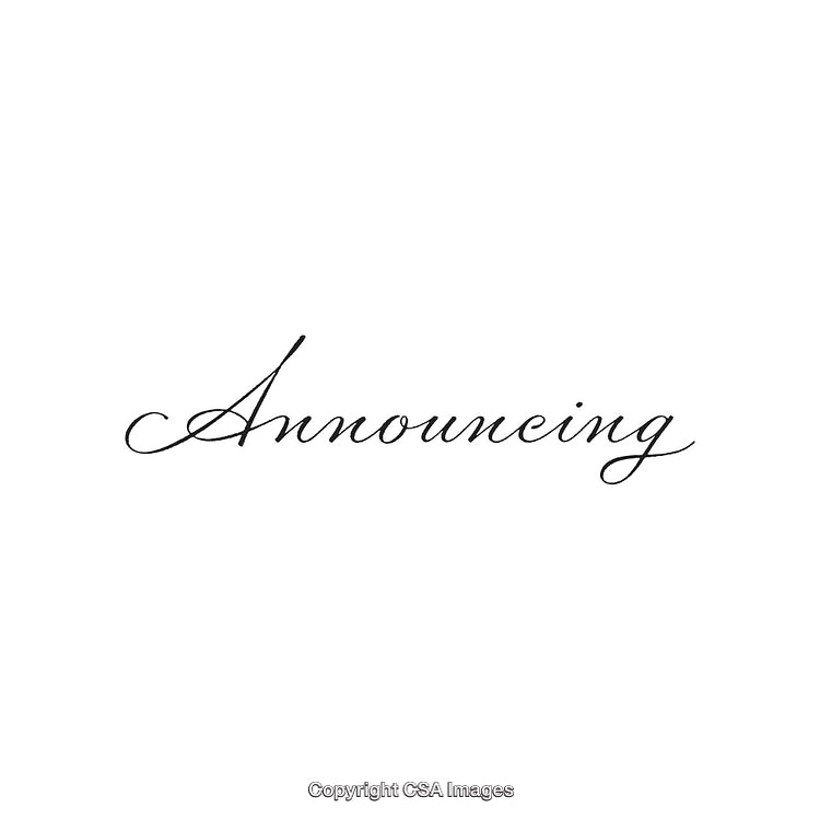 Elegant Handwritten Script Announcing Text on a White Background