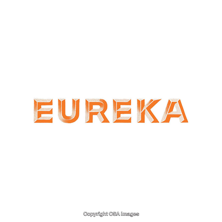 Stylized Text Featuring the Word “Eureka” Rendered in Bold Orange Font