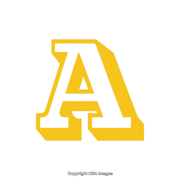 Bold Yellow Letter A on a White Background