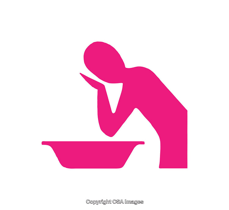 Minimalistic Icon of Person Washing in a Basin on White Background