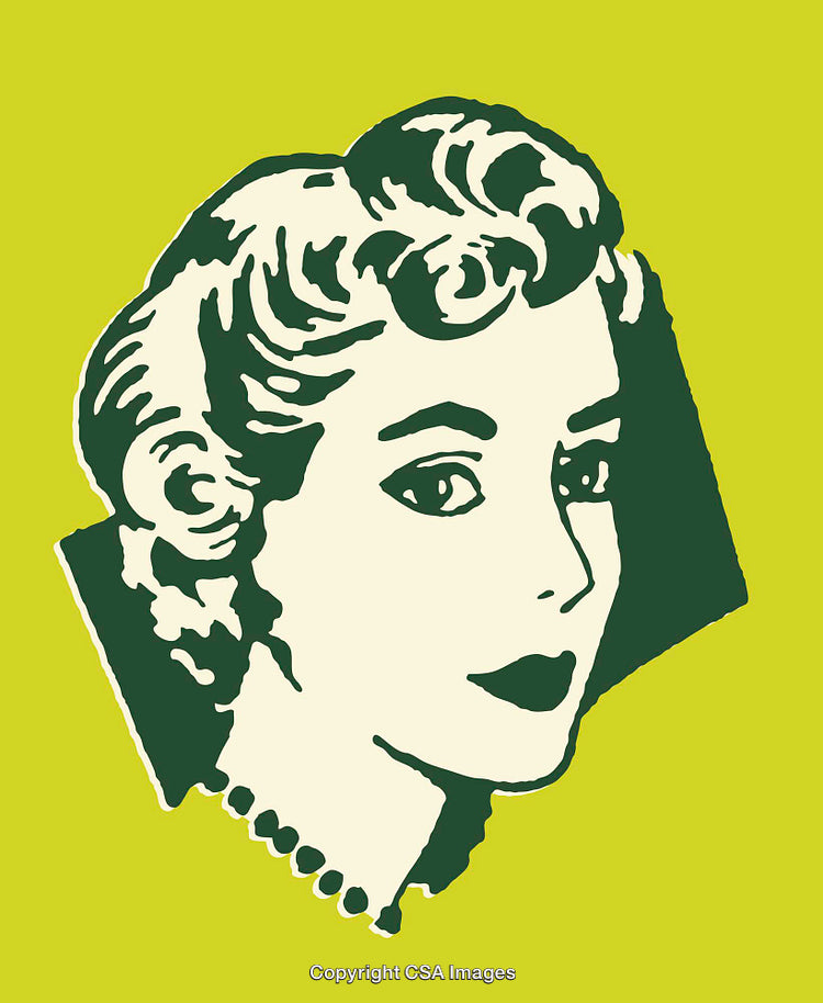 Retro Style Pop Art Illustration of Woman's Portrait