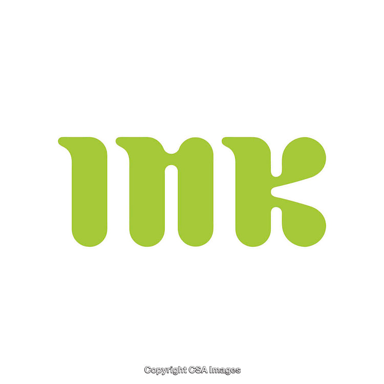 Creative Green Typography Minimalistic Design Featuring the Word Ink in Bold Letters