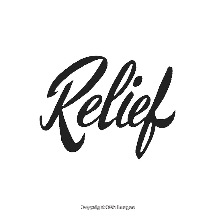 Handwritten Calligraphy Design Featuring the Word 'Relief' in Bold Style