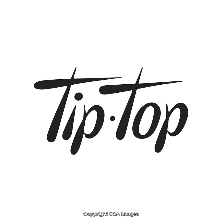 Stylized Tip-Top Logo with Modern Handwritten Typeface and Minimalist Design