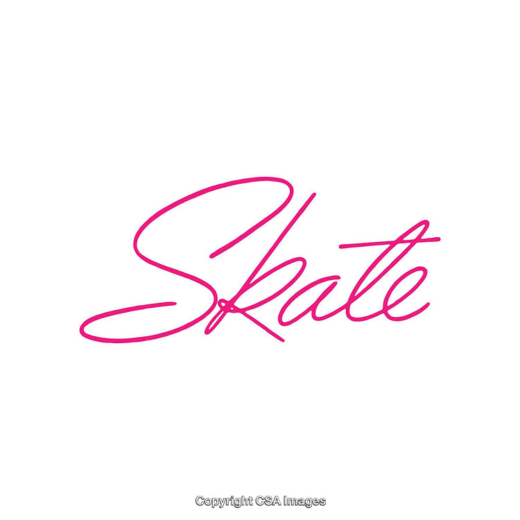Elegant Script Font Design with the Word Skate in Pink Color