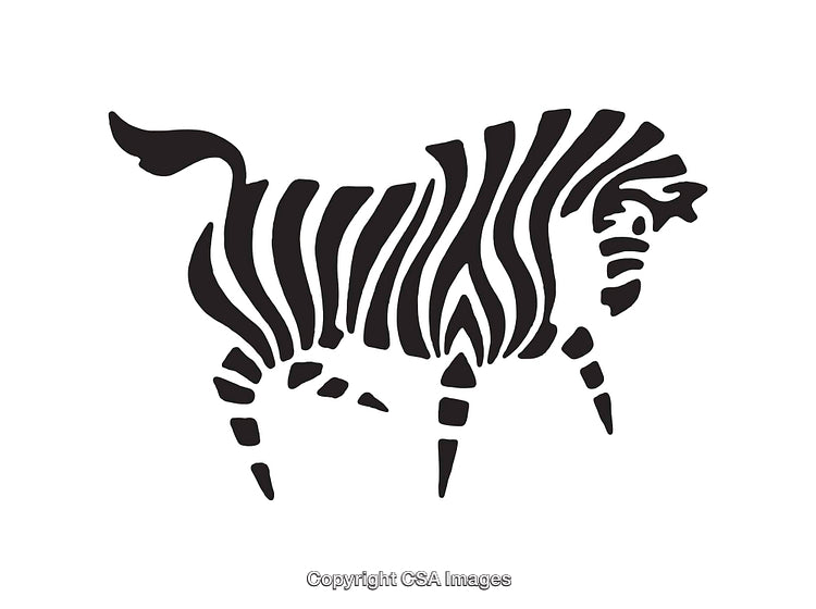 Abstract Zebra Silhouette in Modern Line Art Style