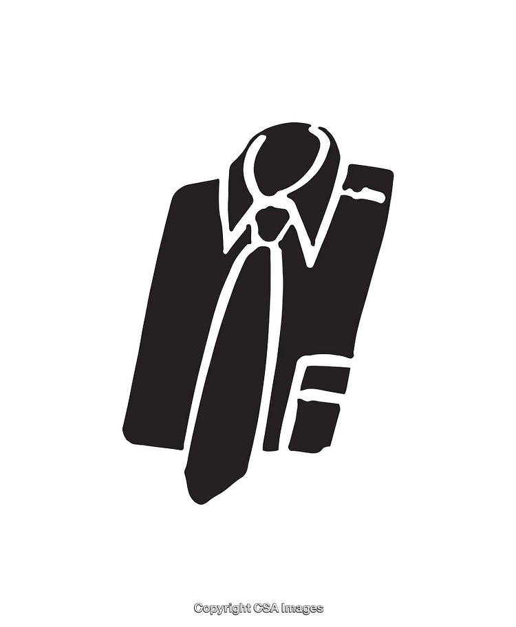 Professional Suit And Tie Line Art Illustration Symbolizing Business