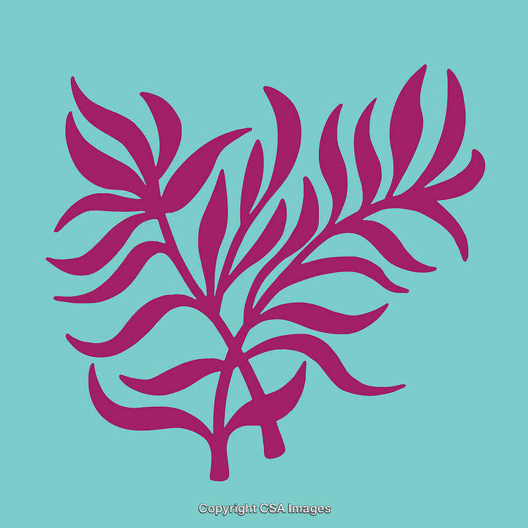 Elegant Botanical Illustration Featuring Vibrant Foliage on a Minimalistic Background
