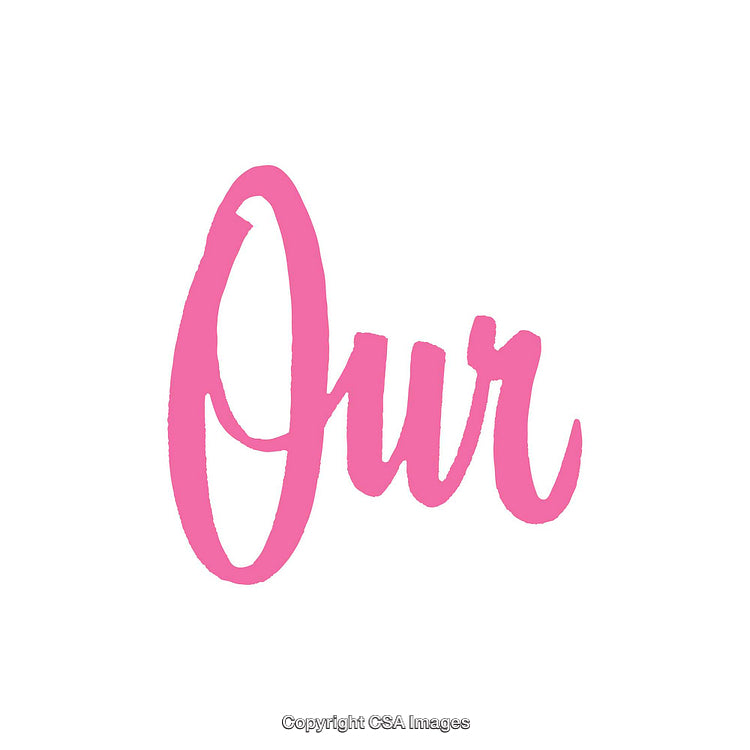 Pink Cursive Word Design Featuring the Term 'Our' on White Background