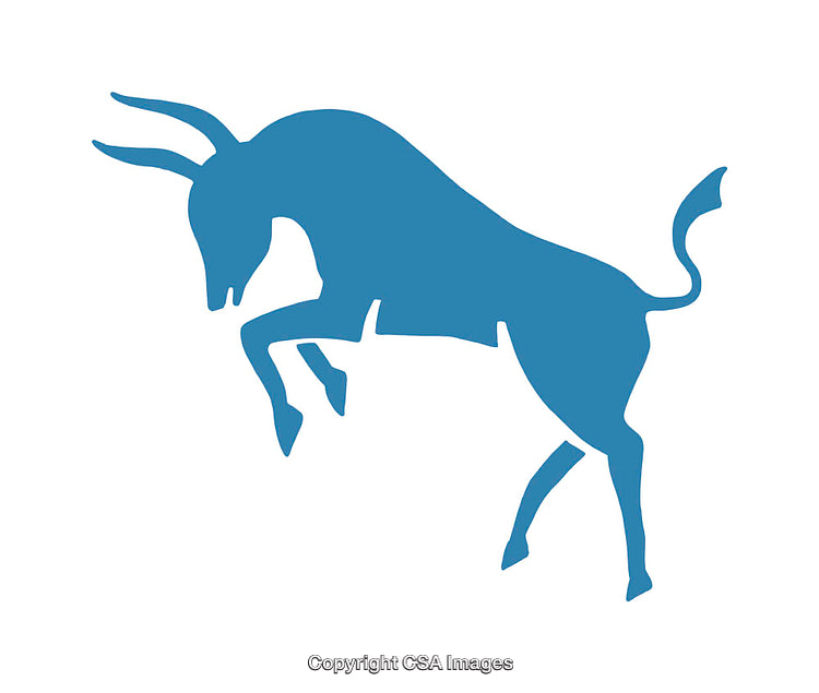Silhouette of a Jumping Goat in Minimalist Blue Icon Style