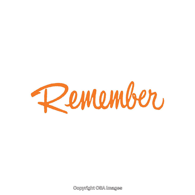 Orange Handwritten Remember Text on a Clean White Background