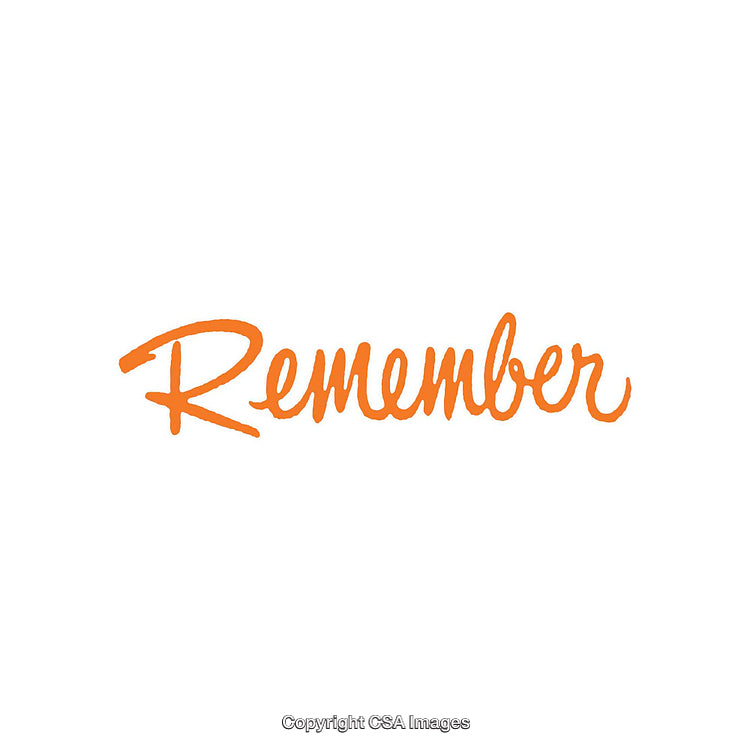 Orange Handwritten Remember Text on a Clean White Background
