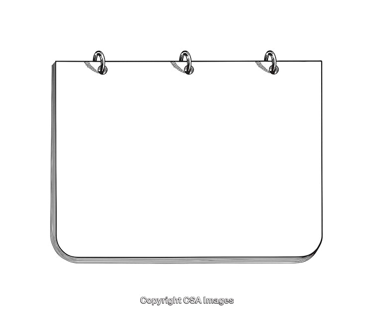Blank Ring-Bound Page Illustrated in Minimalist Black and White Style