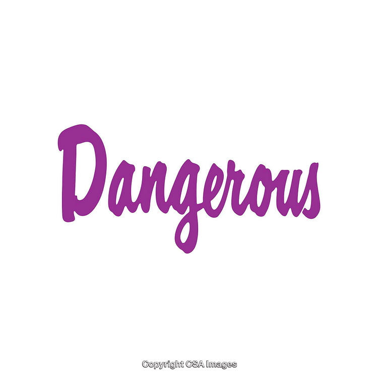 Purple Word Design Featuring 'Dangerous' on a Clean White Background
