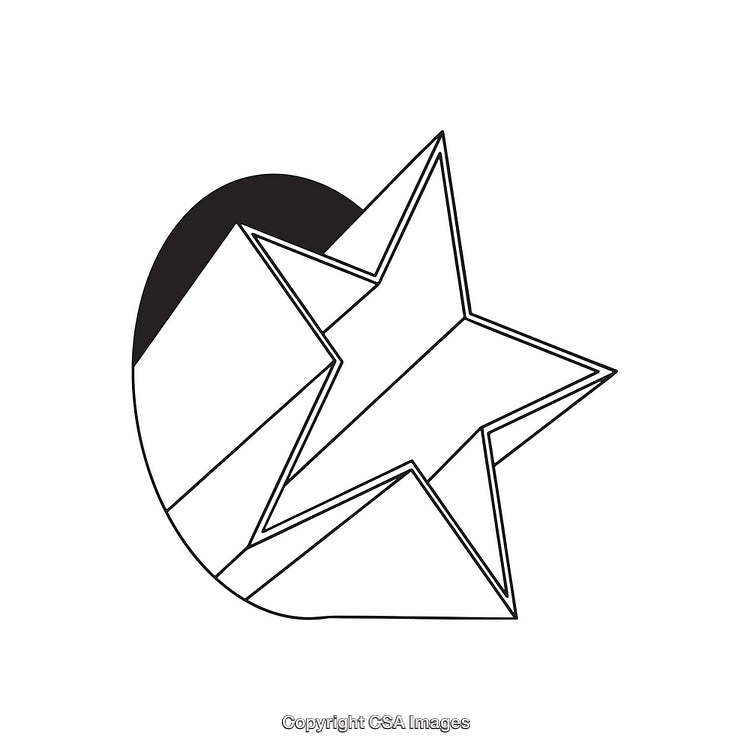 Minimalistic Line Art Star with Geometric Pattern Design